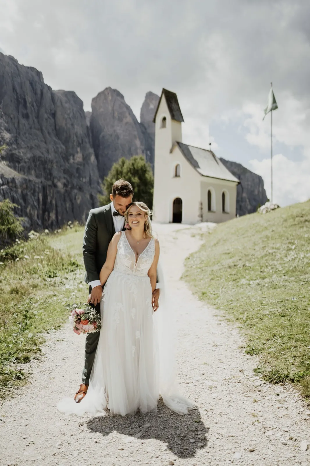 Detail der Hochzeit in den Dolomiten